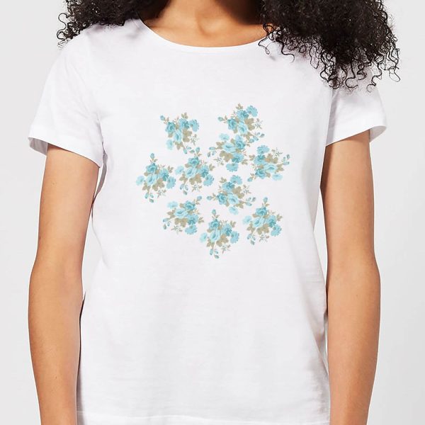 Candlelight Flower Bouquet Burst Women's T-Shirt - White - M - White