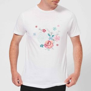 Candlelight Water Colour Flower Bouquet Men's T-Shirt - White - XXL - White
