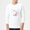 Candlelight Water Colour Flower Bouquet Sweatshirt - White - M - White