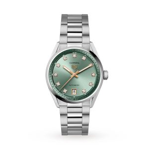 Carrera Date 36mm Ladies Watch Green Diamond Dot