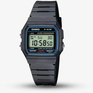 Casio CASIO Collection Men Digital Black Plastic Strap Watch F-91W-1XY
