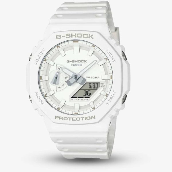 Casio G-Shock One Tone White Rubber Watch GA-2100-7A7ER