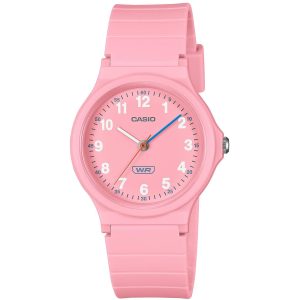 Casio Timeless Classic Analog 38mm Pink Dial Resin Strap Watch LQ-24B-4BEF