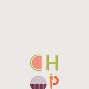 Chop Fruits and Veggies Personalised Tea Towel, Gifts Gray