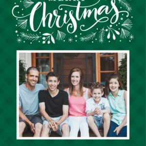Christmas Bouquet 7x5" (18x13cm) Flat Card set of 20 (gloss cardstock), Card & Stationery square Green