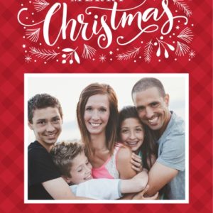 Christmas Bouquet 7x5" (18x13cm) Flat Card set of 20 (matt cardstock), Card & Stationery square Red