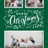Christmas Bouquet 8x6" (20x15cm) Flat Card set of 20 (matt cardstock), Card & Stationery square Green