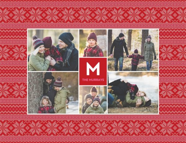 Christmas Cardigan Berber Fleece Photo Blanket, 40x30", Gifts Red