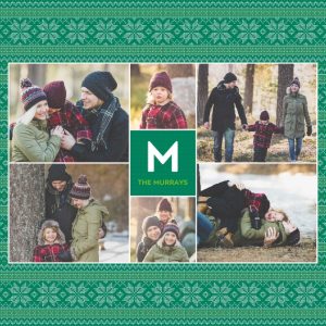 Christmas Cardigan Berber Fleece Photo Blanket, 60x50", Gifts Green