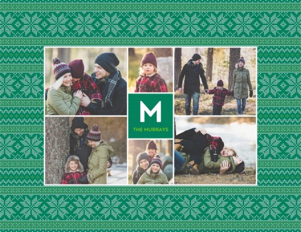 Christmas Cardigan Premium Berber Fleece Photo Blanket, 80x60", Gifts Green