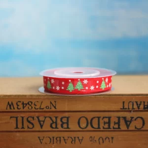 Christmas Gift Ribbon - Snowflake Satin Ribbon for Packaging