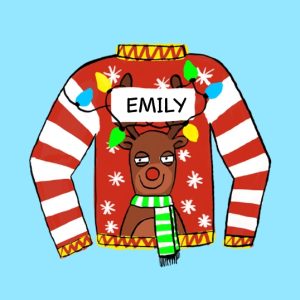 Christmas Jumper Personalised Christmas Bauble, Gifts Black