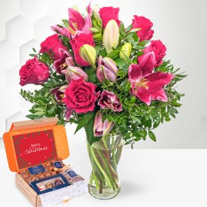 Christmas Rose and Lily & Chocolate Gift