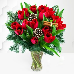 Christmas Tulips - Free Chocs - Christmas Flowers - Christmas Flowers Delivered - Xmas Flowers - Christmas Bouquets