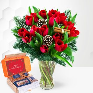 Christmas Tulips & Chocolate Gift
