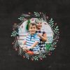 Christmas Wreath Hexagon Glass Ornament, Gifts Black