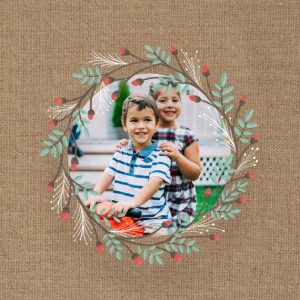 Christmas Wreath Hexagon Glass Ornament, Gifts Brown
