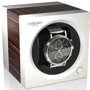 Chronovision One Watch Winder Bluetooth Macassar Silk White Silk