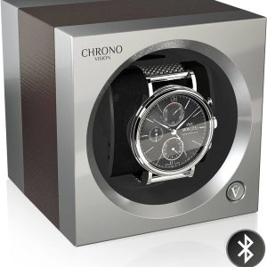Chronovision One Watch Winder Bluetooth Oak Silk Chrome Silk