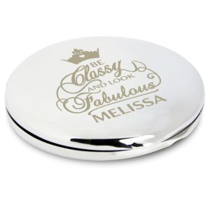 Classy & Fabulous Personalised Compact Mirror - Personalised Gifts - Looks Cool And Chic When You Pop It Out And Flip It Open
