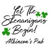 Clover Pub Personalised Pint Glass, Gifts Black