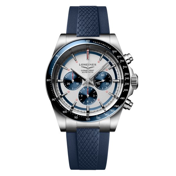 Conquest 42mm Mens Watch Blue Rubber Strap