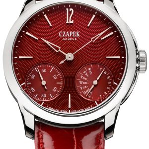 Czapek Watch Quai des Bergues Guilloche Ricochet Steel Rhubarb Red S Limited Edition - Red