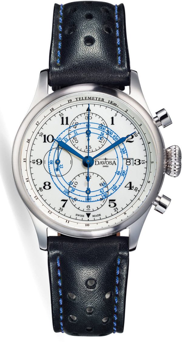 Davosa Watch Vintage Rallye Pilots Chronograph - White