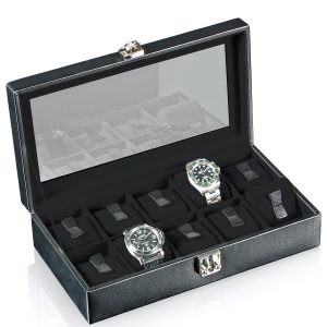 Designhuette Watch Box With Viewing Window Solid 10 Black