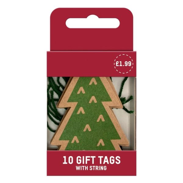 Diecut Christmas Tree Kraft Gift Tags Pack Of 10