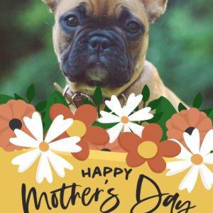Dog Bouquet 8x6" (20x15cm) Folded Greeting Card - Matt, Card & Stationery Green