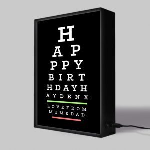 Eye Test Personalised Light Box - Personalised Gifts - Makes A Great Gift For Your Optician