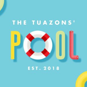 Family Pool Personalised Beach Towel, Gifts Light Blue
