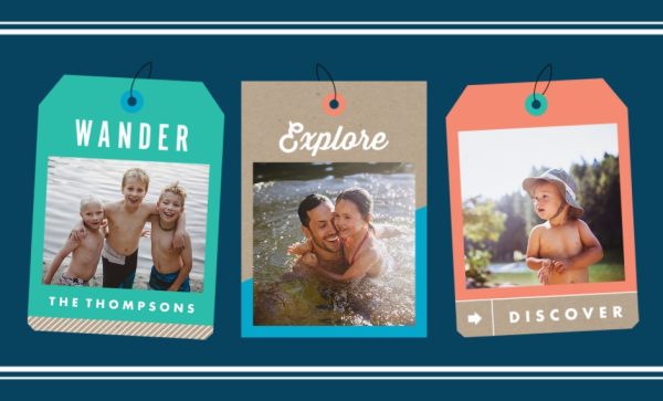 Family Travel Tag Personalised Beach Towel, Gifts Blue