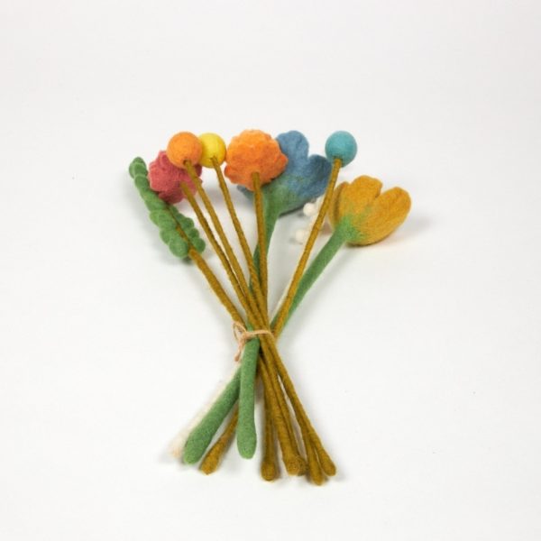 Felt Flower Mixed Bouquet - Yellow