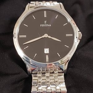 Festina Classics Watch F16744 Black Steel Strap, Men