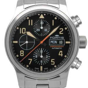 Fortis Watch Aviatis Aeromaster Old Radium Chronograph - Black