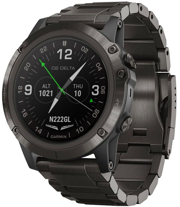 Garmin Watch D2 Delta PX Aviator Watch DLC Titanium Band - Black