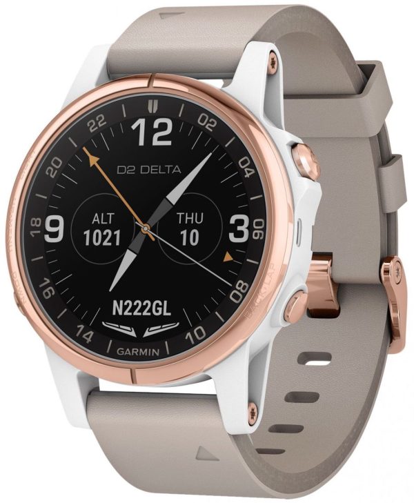 Garmin Watch D2 Delta S Aviator Watch Beige Leather Band