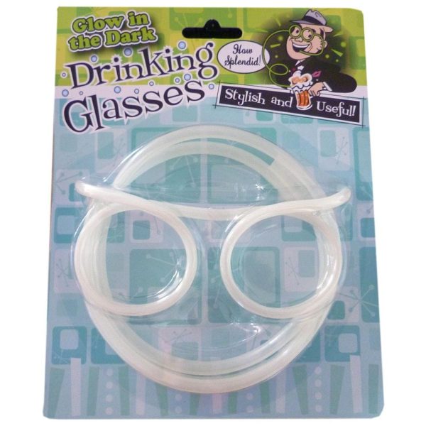 Glow In The Dark Drinking Straw Glasses - A Brilliant Novelty Gift Or Stocking Filler - Funky Retro Drinking Straw Glasses