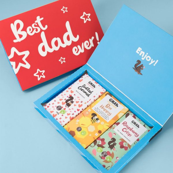 Gnaw Best Dad Ever Letterbox Chocolates 300G (Contains 3 Bars)