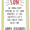 Go La La Funny Son. Having Us As Parents Is The Greatest Gift You Could Ever Wish For Birthday Card