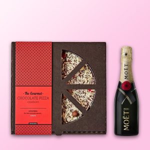 Gourmet Chocolate Pizza Company Sent With Love Chocolate Pizza & Moet Brut 20Cl Gift Set