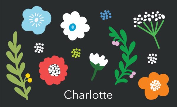 Graphic Floral Personalised Beach Towel, Gifts Black