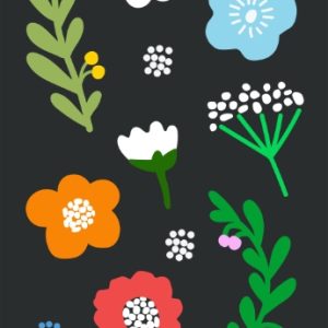 Graphic Floral Personalised Beach Towel, Gifts Black
