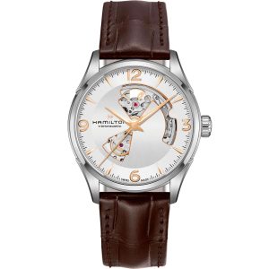Hamilton Jazzmaster Viewmatic Open Heart Automatic Silver Dial Brown Leather Strap Mens Watch H32705551