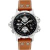 Hamilton Khaki Aviation X-Wind Automatic Chronograph Black Dial Brown Leather Strap Mens Watch H77616533