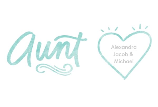 Hand Lettered Aunt Personalised Travel Mug 16oz (473ml), Gifts Light Blue