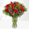 Happy Christmas Bouquet - Christmas Flowers - Xmas Flowers - Christmas Flower Delivery - Christmas Flowers By Post