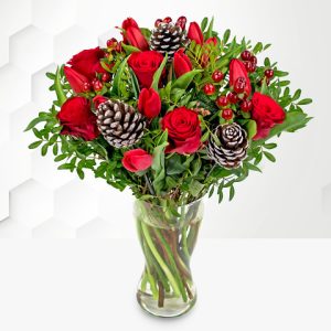 Happy Christmas Bouquet - Christmas Flowers - Xmas Flowers - Christmas Flower Delivery - Christmas Flowers By Post